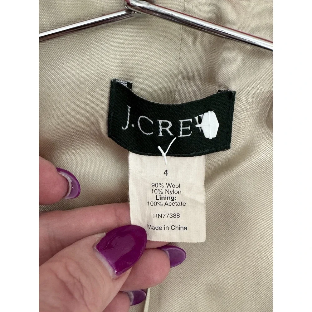 J. Crew Women's Hot Pink Wool Coat With Large Buttons Pleated Back Size 4 READ - Picture 8 of 10